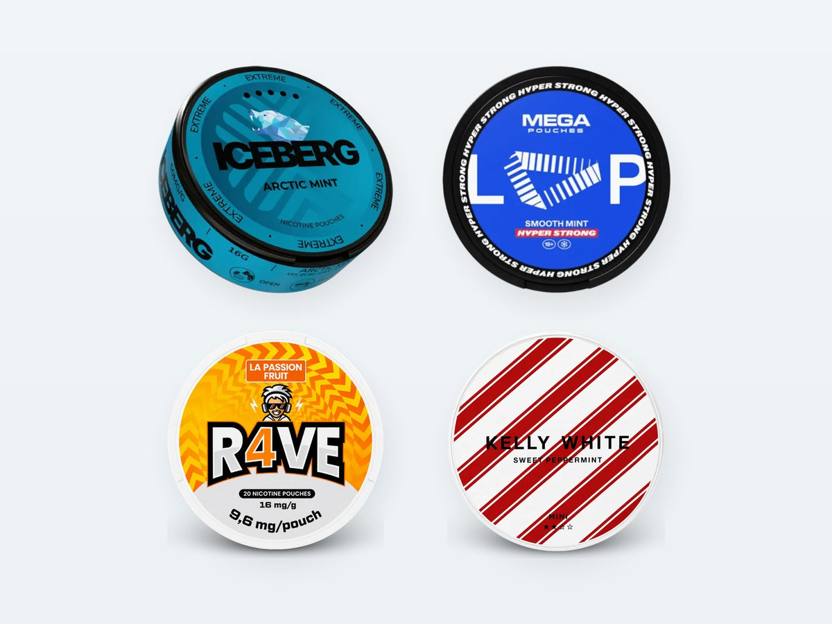 Nicotine pouches: Iceberg, Loop, RAVE, Kelly White
