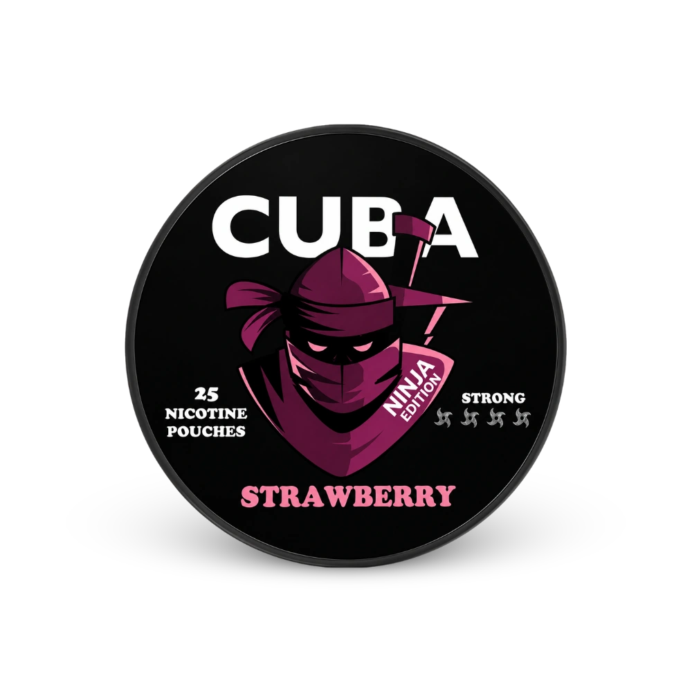 CUBA Ninja Strawberry Strong – lata de bolsitas de nicotina