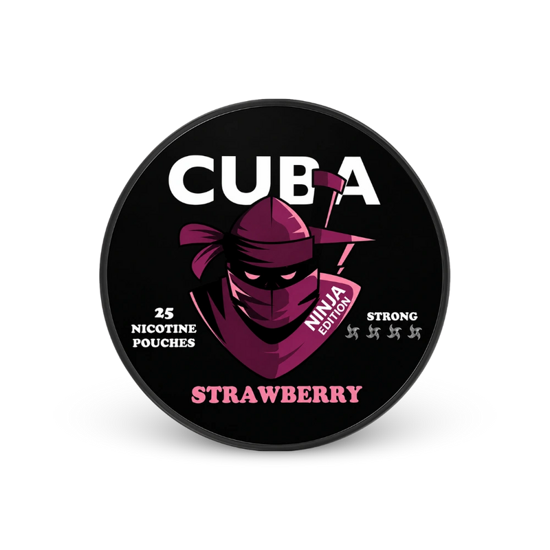 CUBA Ninja Strawberry Strong – lata de bolsitas de nicotina
