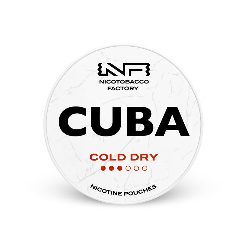 CUBA White Cold Dry – lata de bolsitas de nicotina