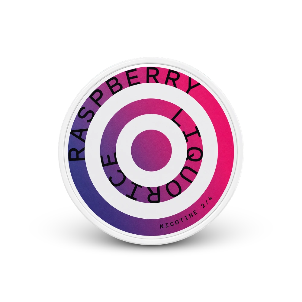HELWIT Raspberry Liquorice Slim – lata de bolsas de nicotina
