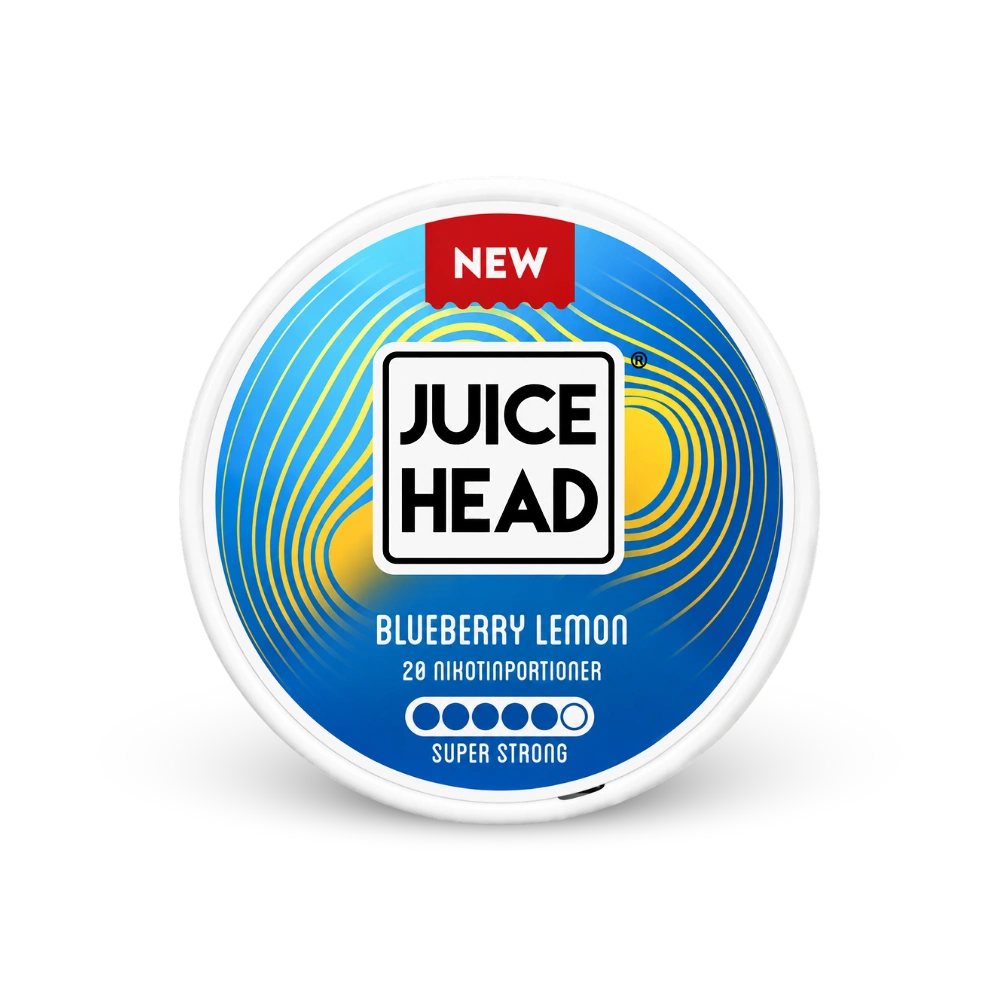 Juice Head Blueberry Lemon Super Strong – lata de bolsitas de nicotina