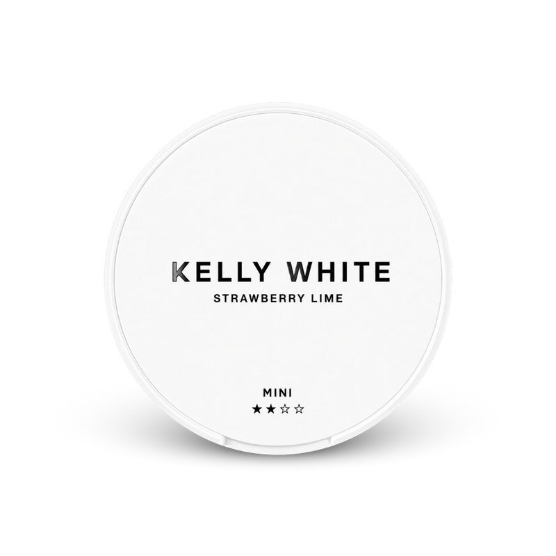 Kelly White Mini Strawberry Lime – lata de bolsas de nicotina