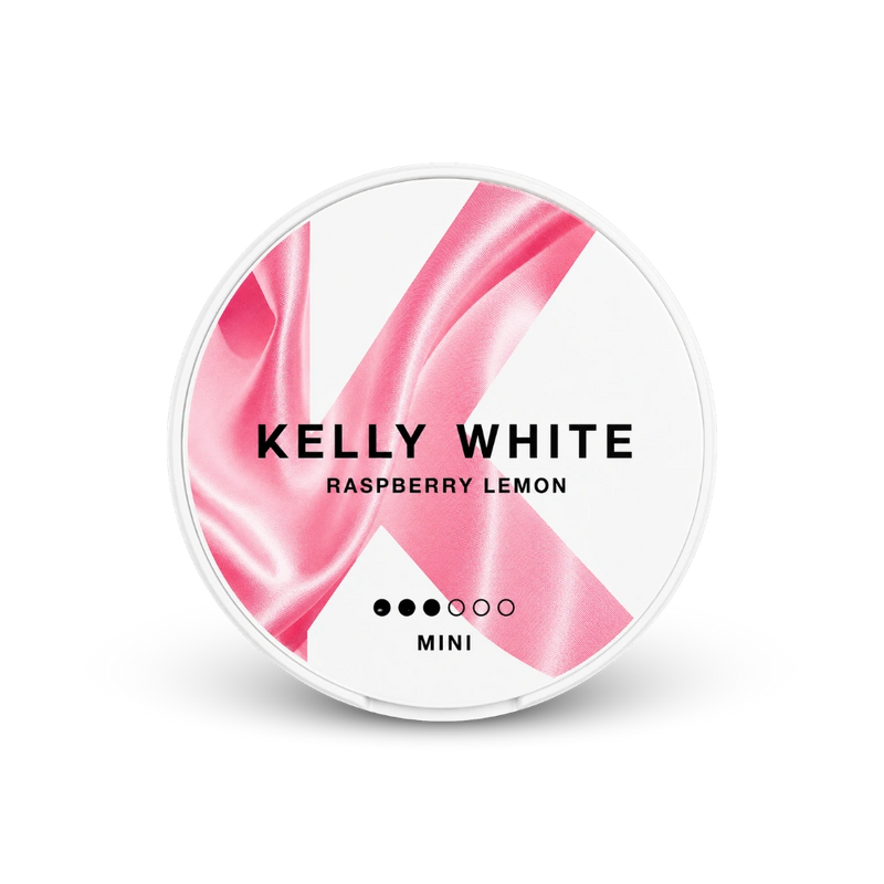 Kelly White Raspberry Lemon Mini – lata de bolsas de nicotina