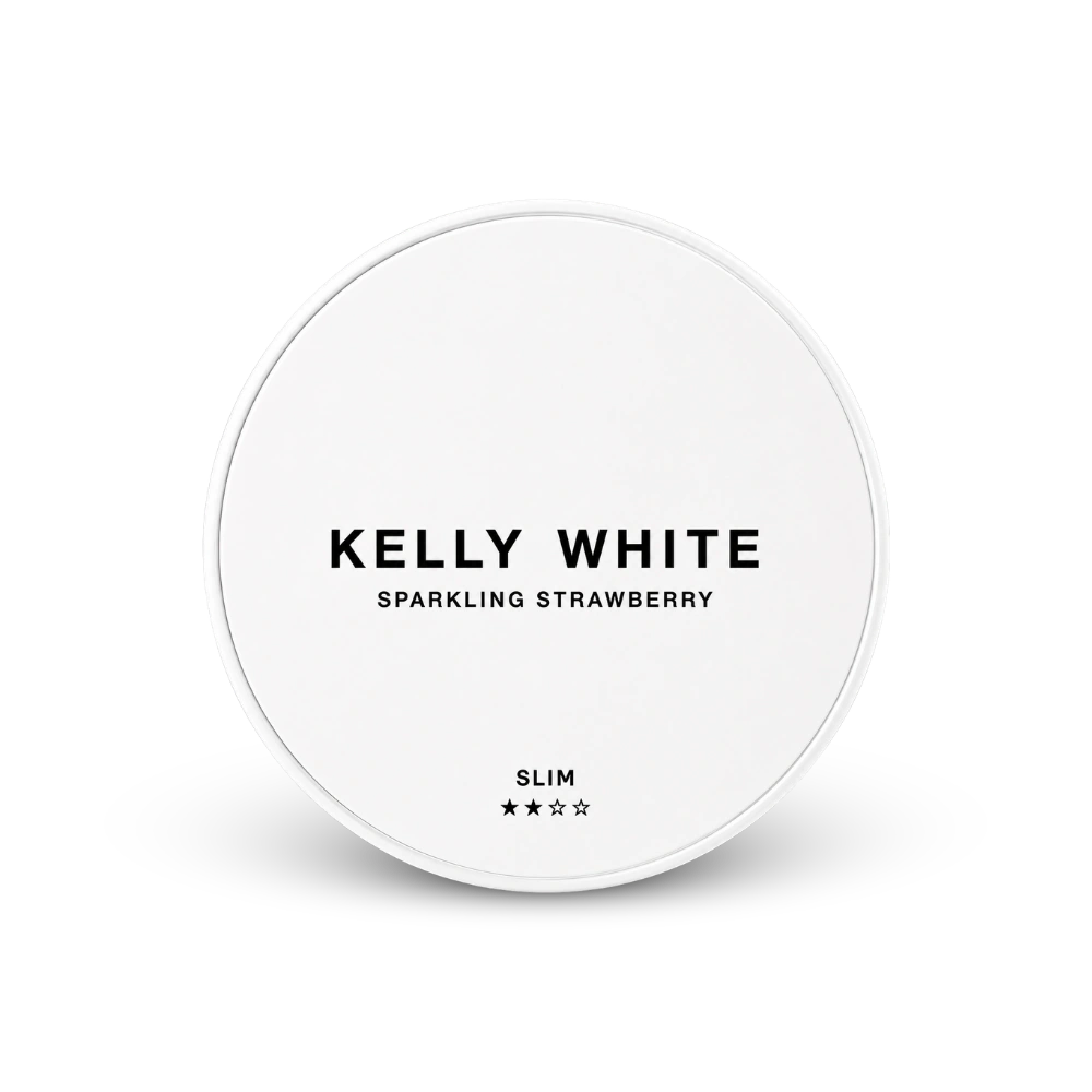 Kelly White Sparkling Strawberry Slim – lata de bolsas de nicotina