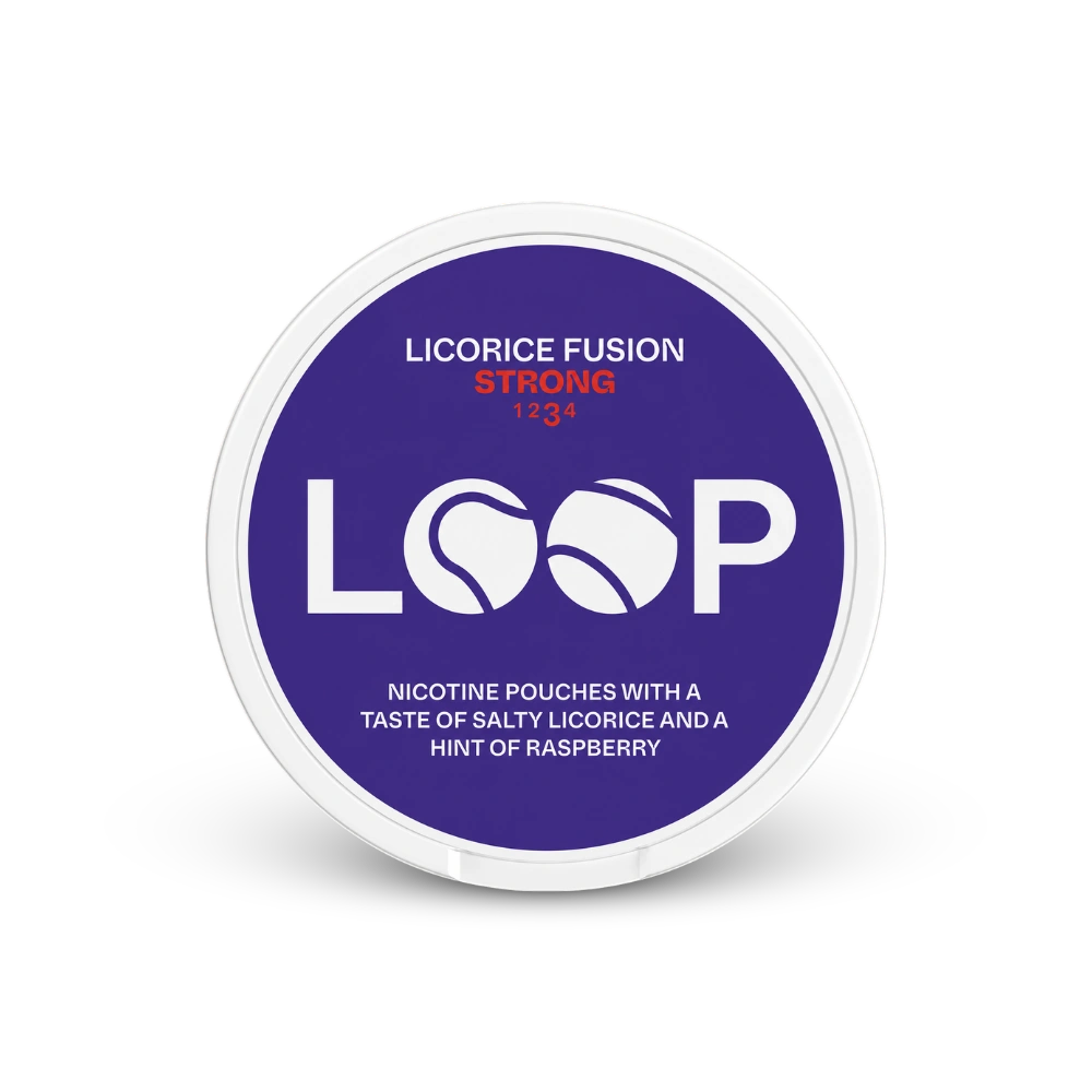 LOOP Licorice Fusion Strong – lata de bolsas de nicotina