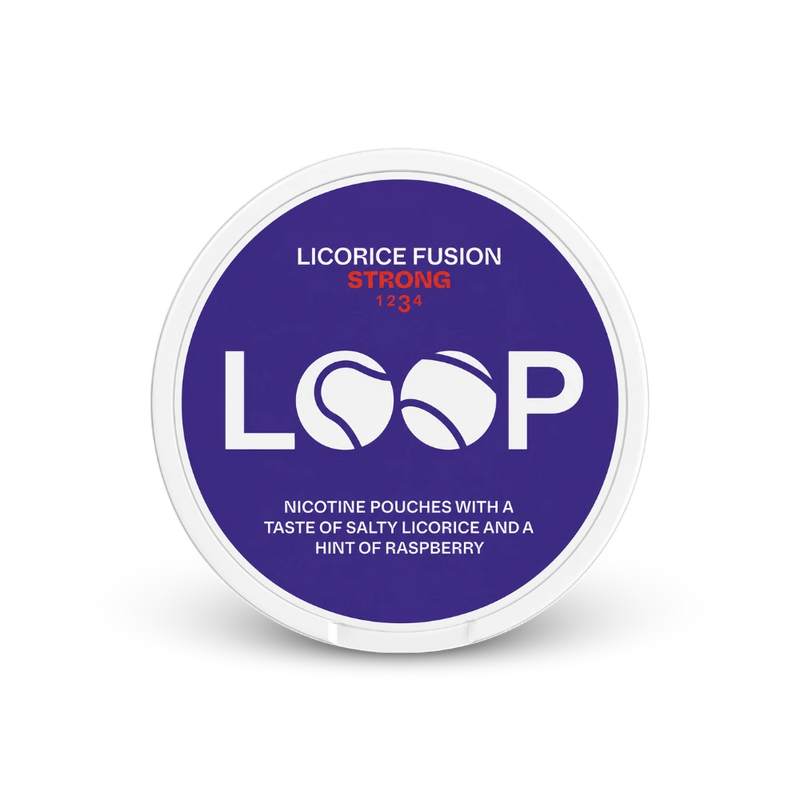 LOOP Licorice Fusion Strong – lata de bolsas de nicotina