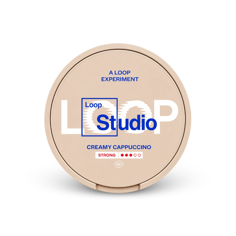 Loop Creamy Cappuccino Strong – lata de bolsas de nicotina