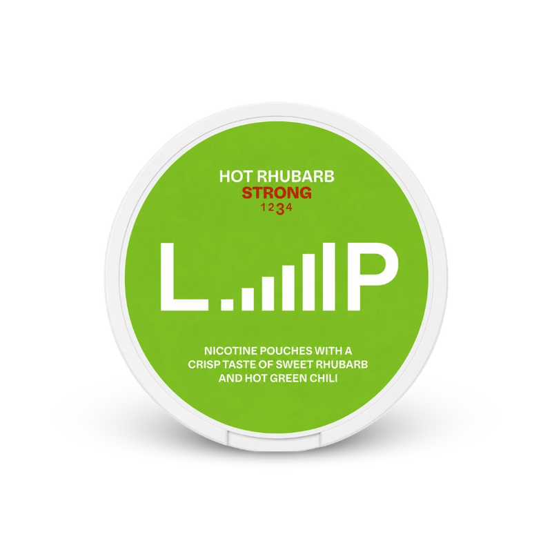 Loop Hot Rhubarb Strong – lata de bolsas de nicotina