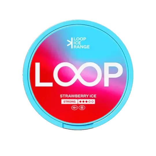 Loop Strawberry Ice Nicotine Pouches Dose, Strong 11mg, Slim Format con sabor a fresa y hielo