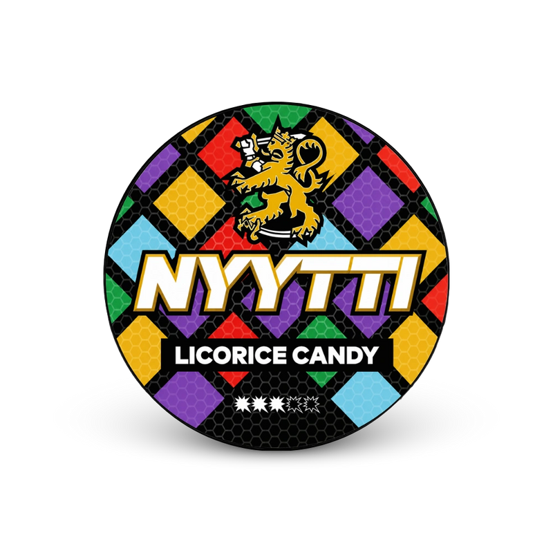 Caramelos de Regaliz Nyytti – lata de bolsas de nicotina