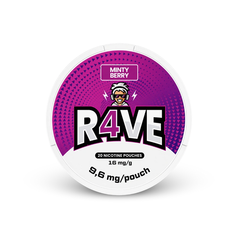 RAVE Minty Berry 16mg – lata de bolsas de nicotina