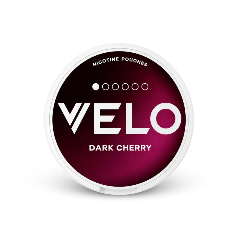 VELO Dark Cherry Mini – lata de bolsas de nicotina
