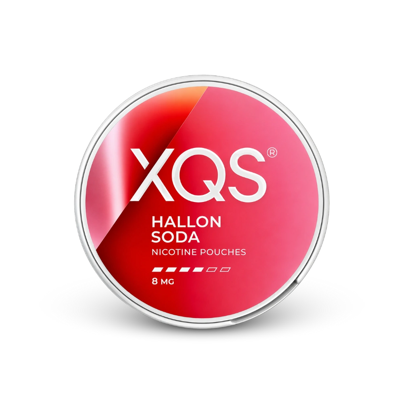 XQS Hallonsoda Strong – lata de bolsas de nicotina