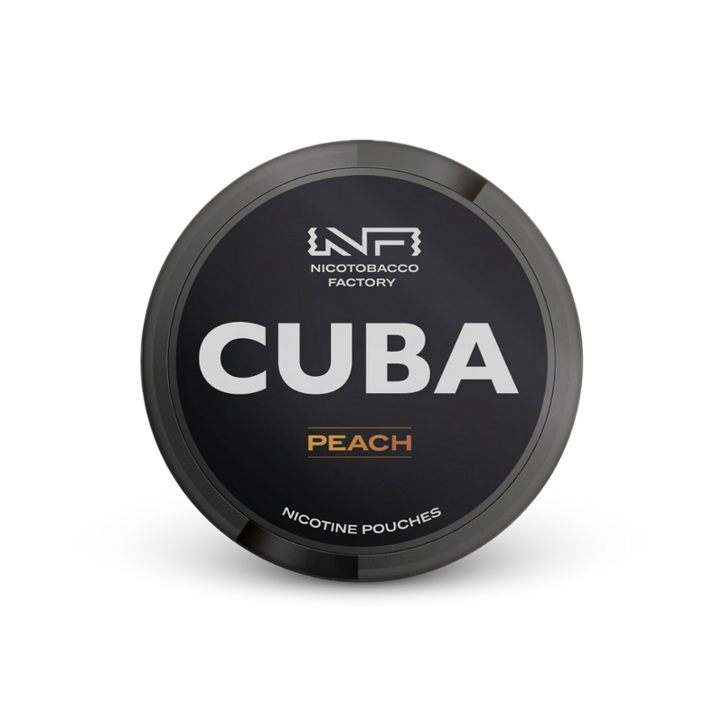 Cuba Black Peach – lata de bolsitas de nicotina