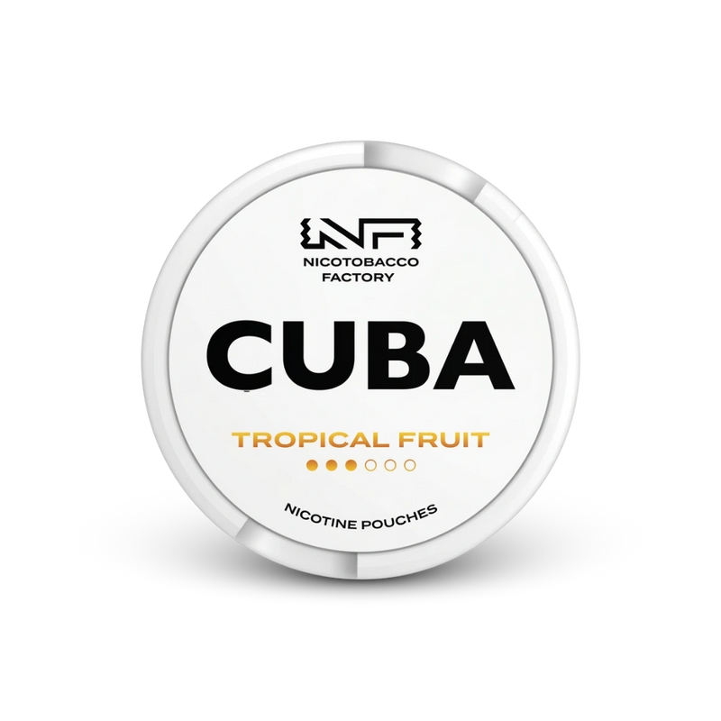 Cuba White Tropical Fruit – lata de bolsitas de nicotina