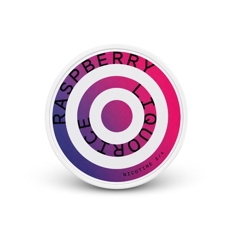 HELWIT Raspberry Liquorice Slim – lata de bolsas de nicotina