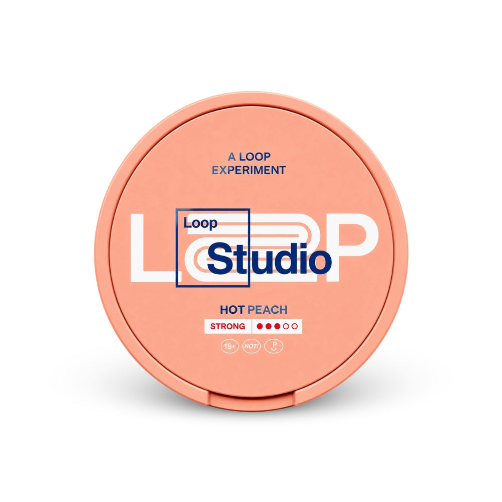 Loop Hot Peach Strong – lata de bolsas de nicotina