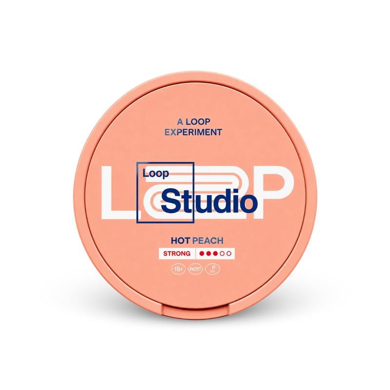 Loop Hot Peach Strong – lata de bolsas de nicotina
