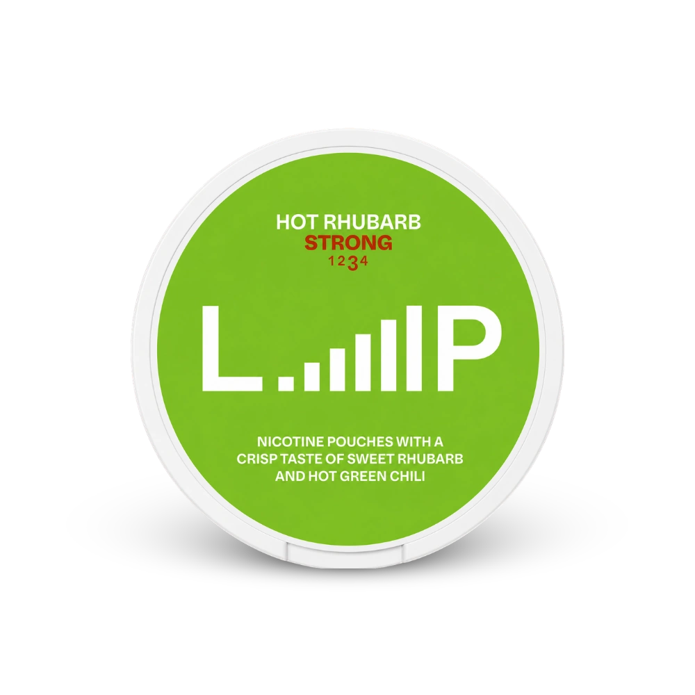 Loop Hot Rhubarb Strong – lata de bolsas de nicotina