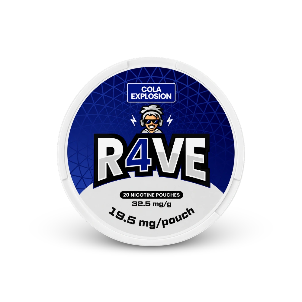 RAVE Cola Explosion 32.5mg – lata de bolsas de nicotina