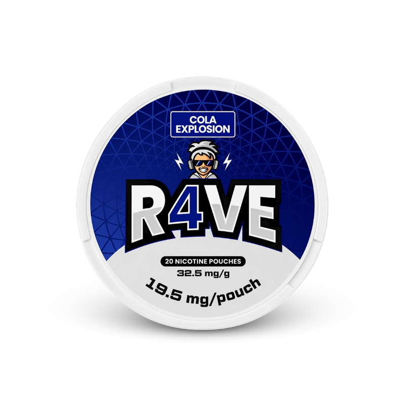 RAVE Cola Explosion 32.5mg – lata de bolsas de nicotina