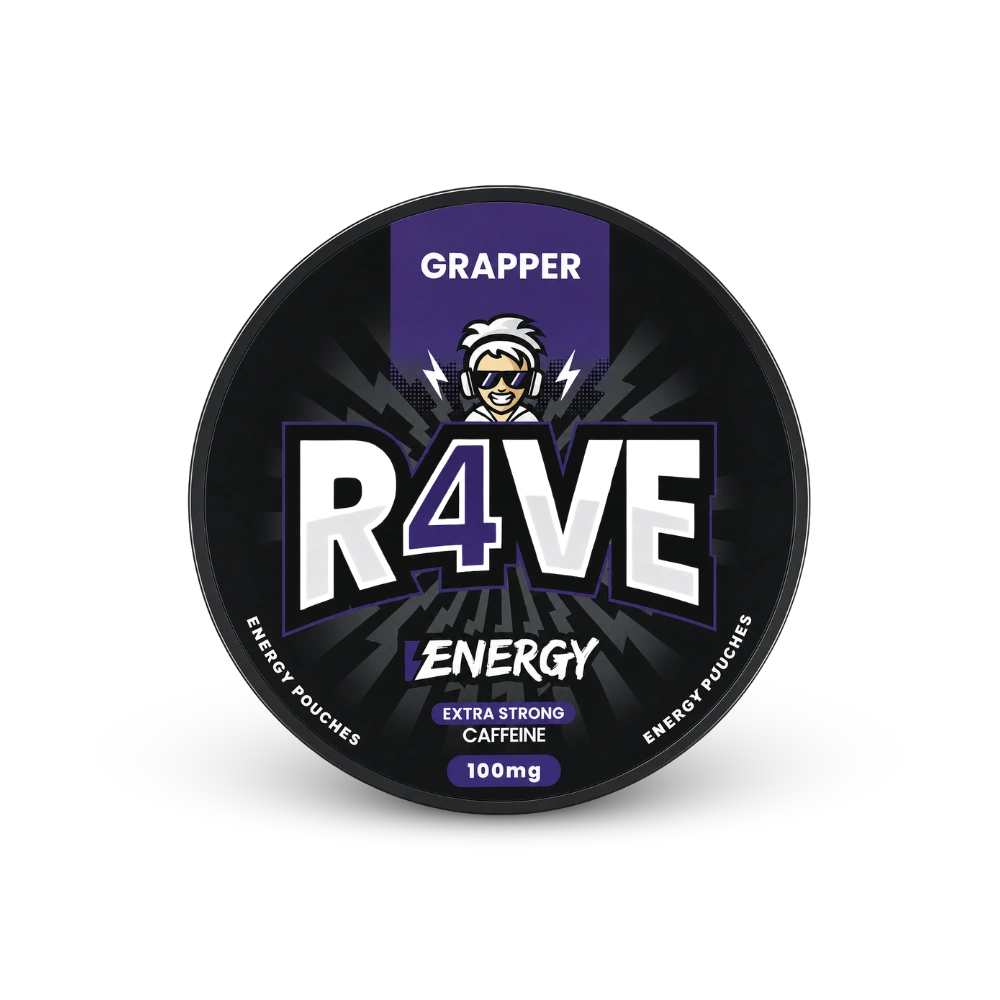 RAVE Energy Grapper 100mg – lata de bolsas de nicotina