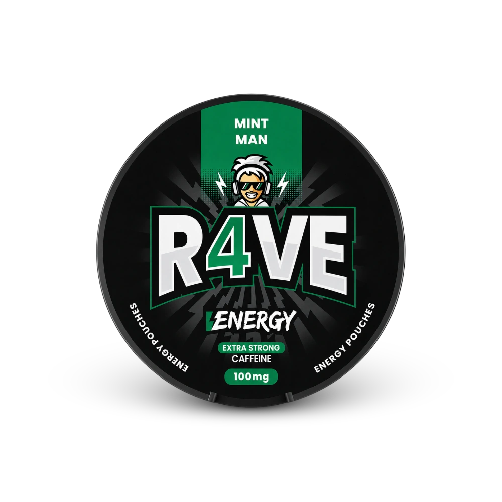 RAVE Energy Mint Man 100mg – lata de bolsas de nicotina