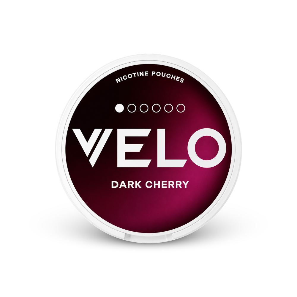 VELO Dark Cherry Mini – lata de bolsas de nicotina