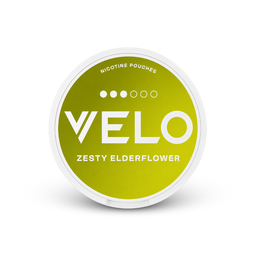 VELO Zesty Elderflower – lata de bolsas de nicotina