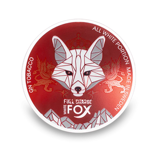 Bolsas de Nicotina White Fox Full Charge con Diseño de Zorro, Aroma de Menta, Fuerza Fuerte, Formato Todo Blanco
