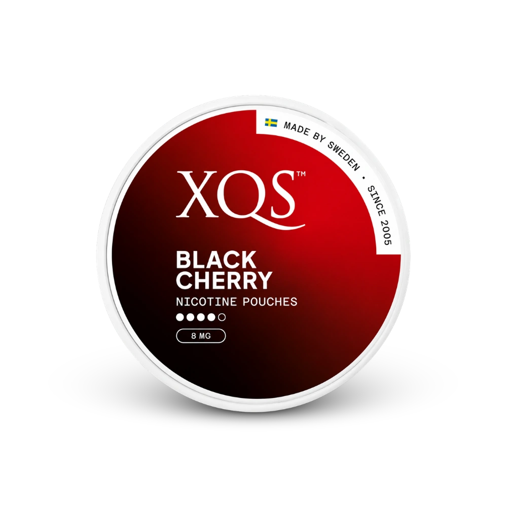 XQS Black Cherry Slim Strong – lata de bolsas de nicotina