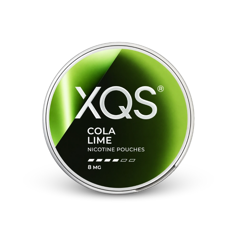 XQS Cola Lime 8mg – lata de bolsas de nicotina