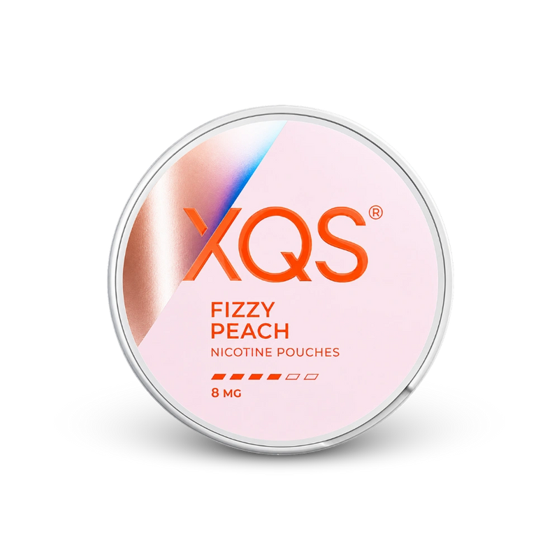XQS Fizzy Peach Slim Strong – lata de bolsas de nicotina
