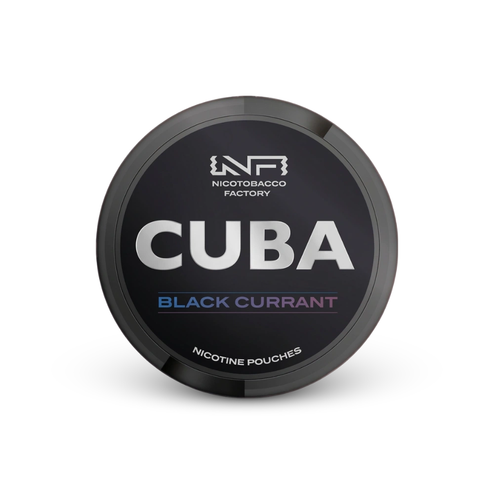 Cuba Black Black Currant – lata de bolsas de nicotina