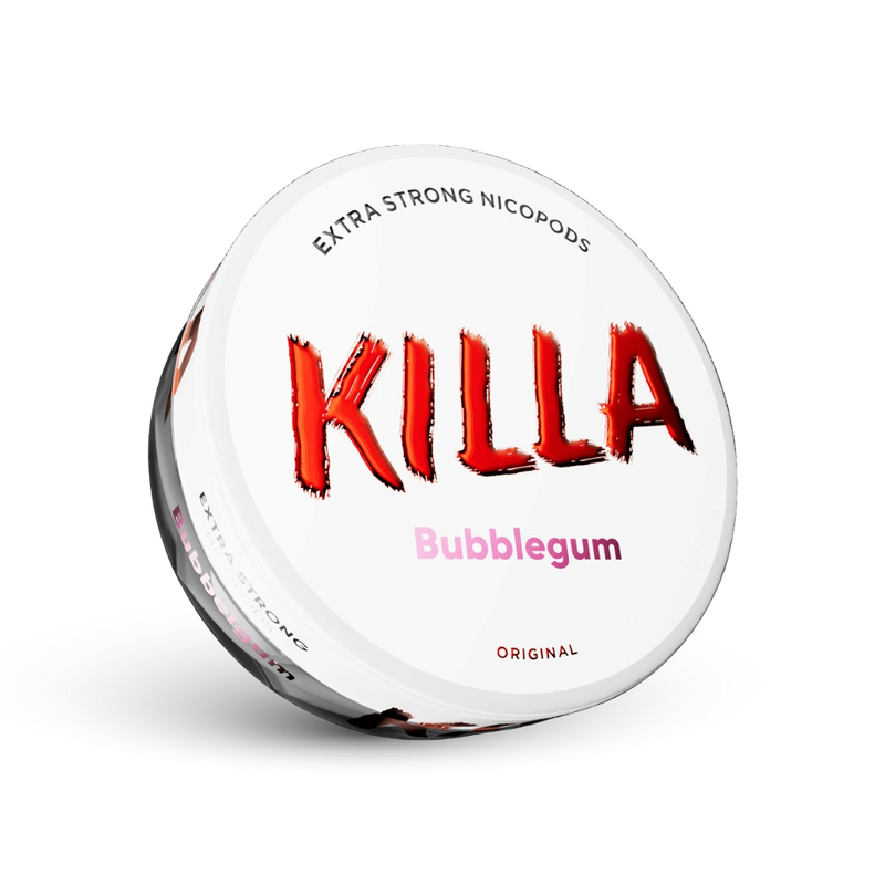 Killa Bubblegum Extra Strong Nicotine Pouches 16mg Dosis con sabor a chicle
